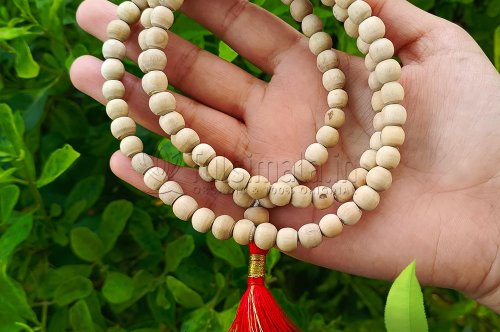Buy Purity Bracelet In White Tulsi Beads | Shaligram Shala